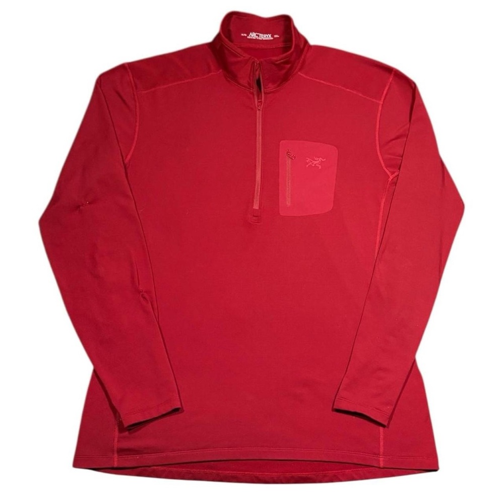 Arc’teryx Rho LT 1/4 Zip Neck Fleece Pullover Red Men’s Size XL Outdoor Hiking